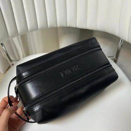 Dior Toiletry double zip Pouch Black